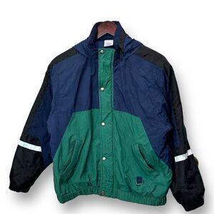 Vintage Apparatus ‎ 80s/90s Boys Large Hooded Windbreaker Jacket Multicolor